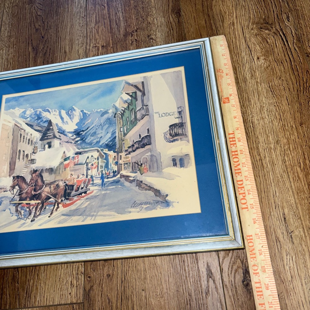 Cecile Johnson Signed The Lodge at Vail Colorado Watercolor Print Framed Art - Picture 10 of 11